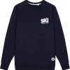 Best Sweat Clyde Ski Winter Club Print Navy Sweat - Pull - Poncho