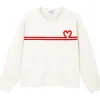 Sweat - Pull - Poncho<French Disorder Sweat Nora Heart Tricotin Cream