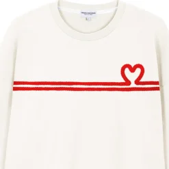 Sweat - Pull - Poncho<French Disorder Sweat Nora Heart Tricotin Cream