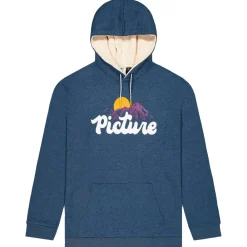 Online Sweat Julka Plush Dark Blue Melange Sweat - Pull - Poncho