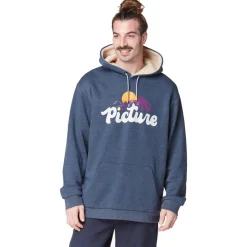 Online Sweat Julka Plush Dark Blue Melange Sweat - Pull - Poncho