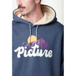 Online Sweat Julka Plush Dark Blue Melange Sweat - Pull - Poncho