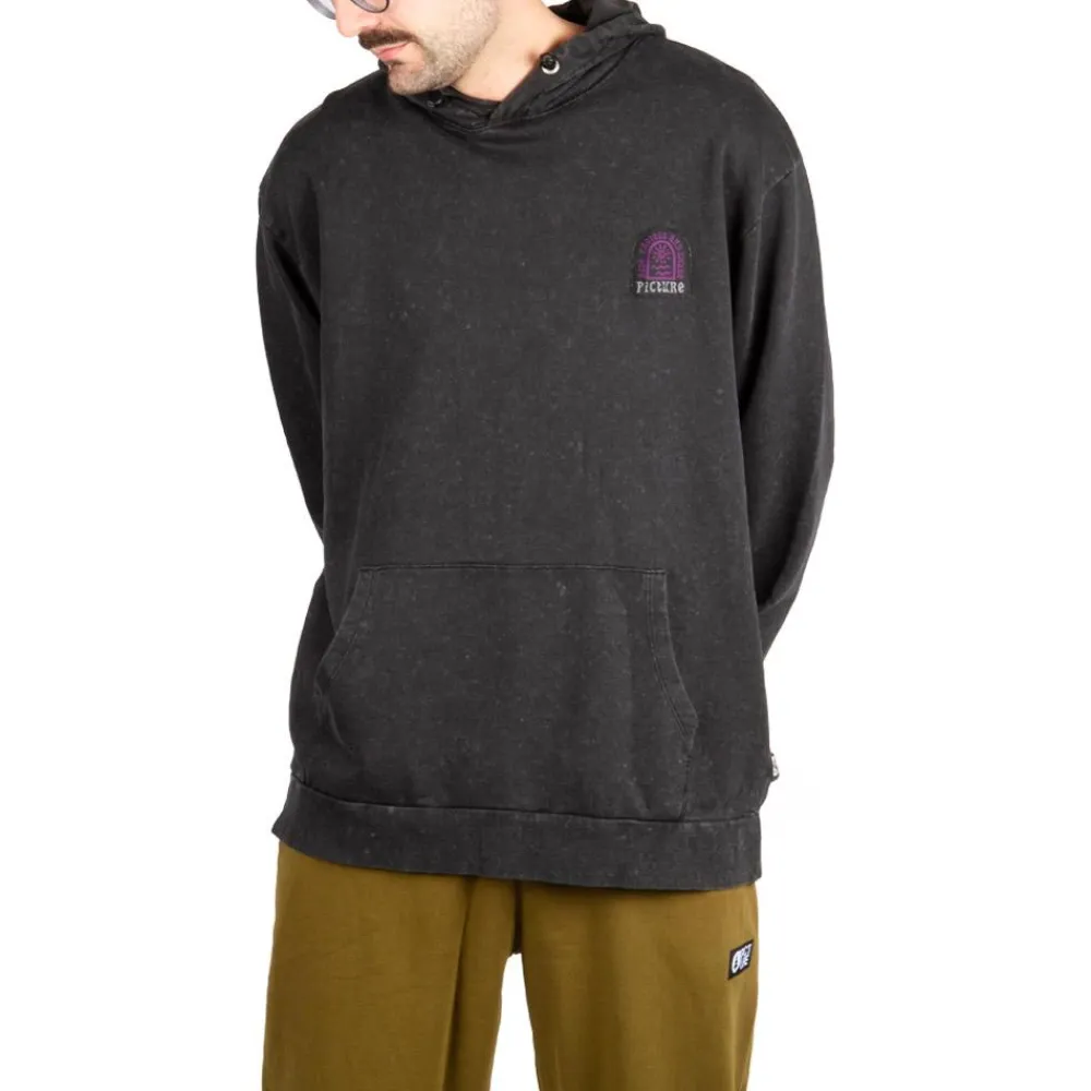 Best Sweat Picturide Hoodie Black Washed Sweat - Pull - Poncho