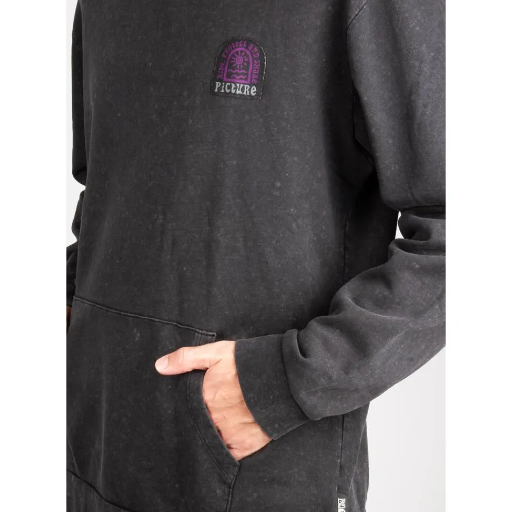 Best Sweat Picturide Hoodie Black Washed Sweat - Pull - Poncho