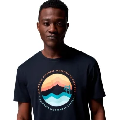 T-Shirt Randonnée<Columbia Tee-shirt de rando Path Lake Graphic Tee II Black Circular Linescape