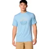Sale Tee-shirt de rando Kwick Hike Graphic Ss Tee Ripple Blue Heather Peaked Lifestyle T-Shirt Randonnée