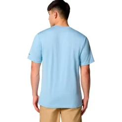 Sale Tee-shirt de rando Kwick Hike Graphic Ss Tee Ripple Blue Heather Peaked Lifestyle T-Shirt Randonnée