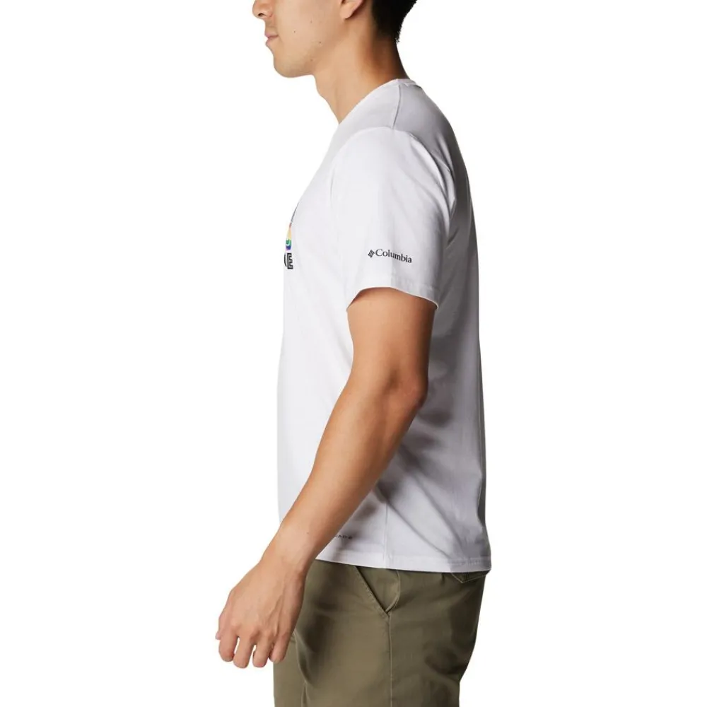 Hot Tee-shirt de rando M's Sun Trek SS Graphic Tee White / Multi C Graphic T-Shirt Randonnée