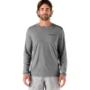 Best Tee-shirt de rando Capilene Cool Daily Graphic Shirt Boardshort Logo Abalone Blue Feather Grey T-Shirt Randonnée