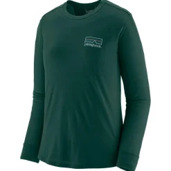 Tee Shirt|T-Shirt Randonnée<Patagonia Tee-shirt de rando W's Long-Sleeved Capilene Cool Merino Graphic Shirt Fitz Roy Strata: Cascade Green
