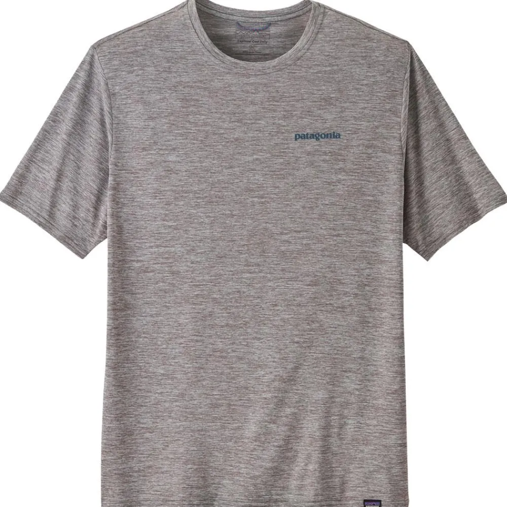 Outlet Tee-shirt de rando M's Capilene Cool Daily Graphic Shirt Water Abalone Blue Feather Grey T-Shirt Randonnée