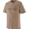 Tee Shirt|T-Shirt Randonnée<Patagonia Tee-shirt de rando M's Cap Cool Merino Graphic Shirt Strata Stripe Seabird Grey