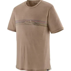 Tee Shirt|T-Shirt Randonnée<Patagonia Tee-shirt de rando M's Cap Cool Merino Graphic Shirt Strata Stripe Seabird Grey