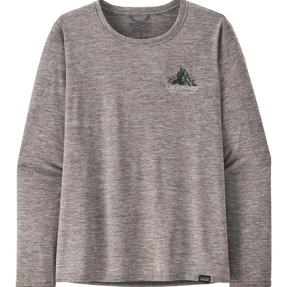 T-Shirt Randonnée<Patagonia Tee-shirt de rando W's LS Capilene Cool Daily Graphic Chouinard Crest Feather Grey