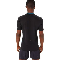Tee-shirt de trail Fujitrail Top Magnetic Blue Performance Black T-Shirt Trail|Vêtements De Trail