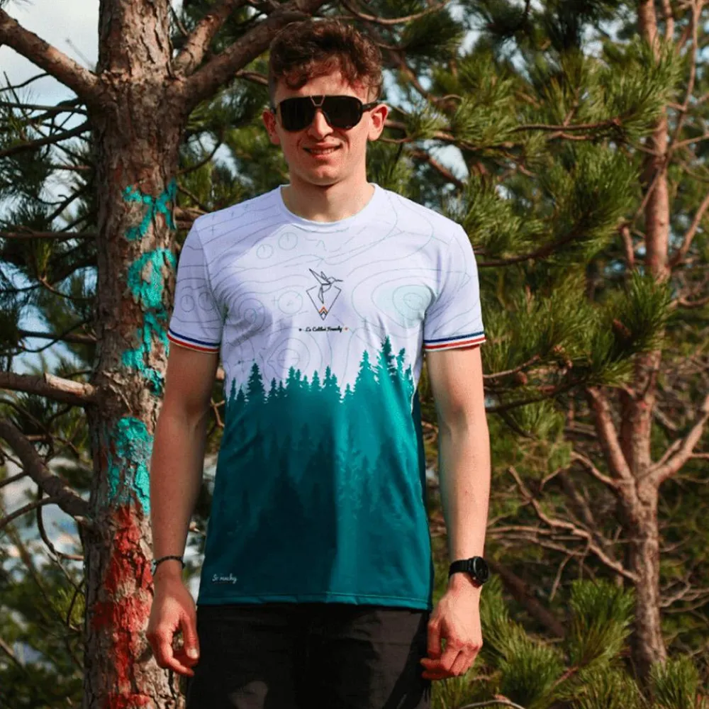 T-Shirt Trail|Vêtements De Trail<Le Colibri Frenchy Tee-shirt de trail Le Forestier Vert Blanc