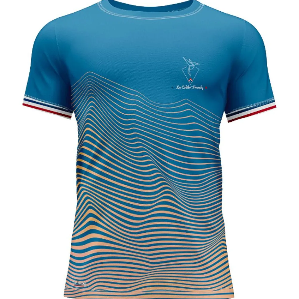 Outlet Tee-shirt de trail Le 1886 Bleu T-Shirt Trail|Vêtements De Trail