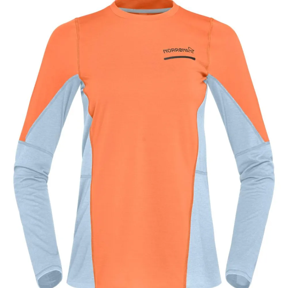 T-Shirt Trail|T-Shirt Randonnée<Norrona Tee-shirt de trail senja equaliser lightweight Long sleeve W's Flamingo