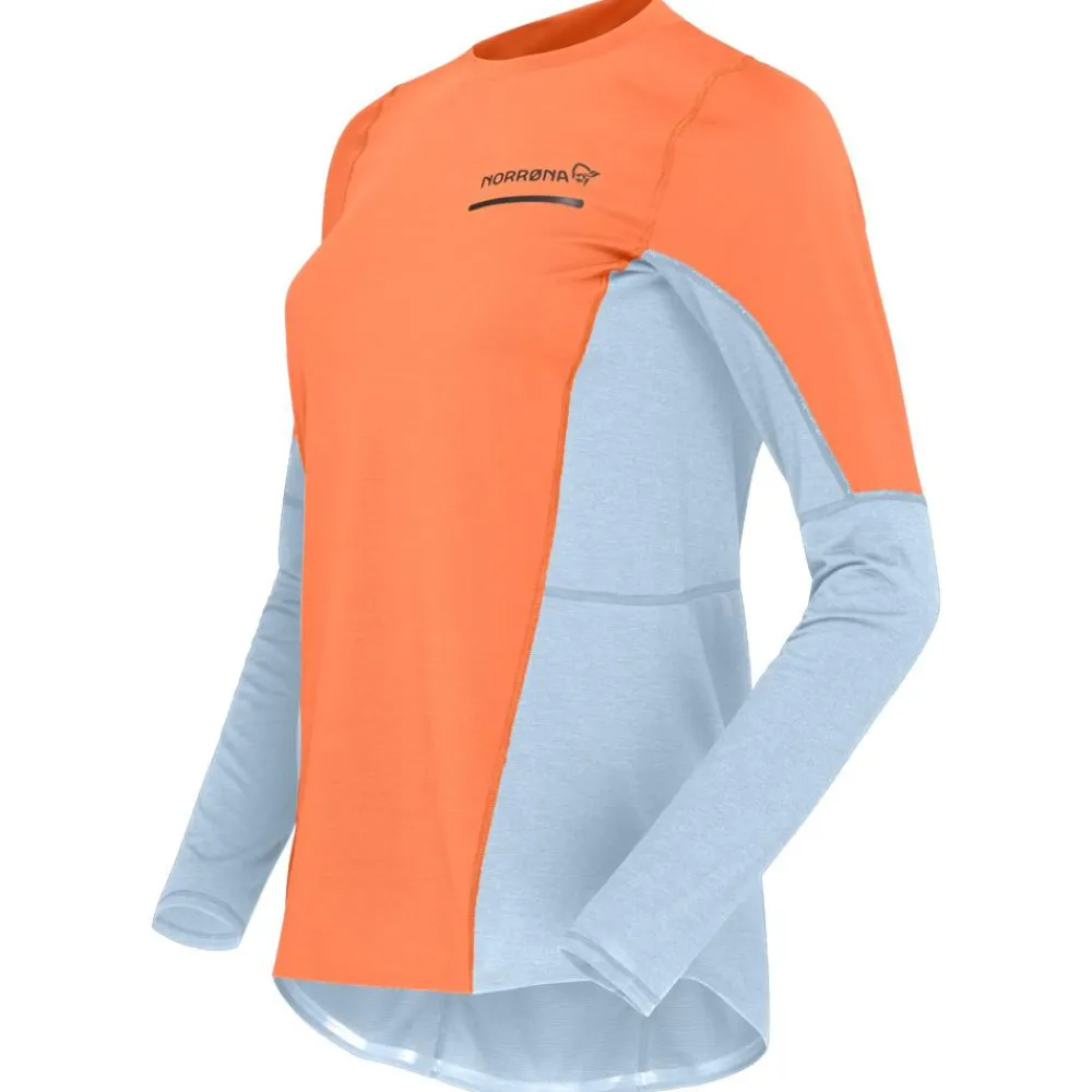 T-Shirt Trail|T-Shirt Randonnée<Norrona Tee-shirt de trail senja equaliser lightweight Long sleeve W's Flamingo