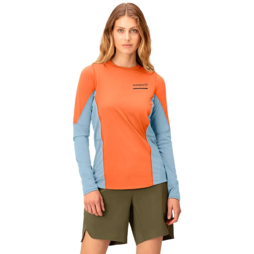T-Shirt Trail|T-Shirt Randonnée<Norrona Tee-shirt de trail senja equaliser lightweight Long sleeve W's Flamingo