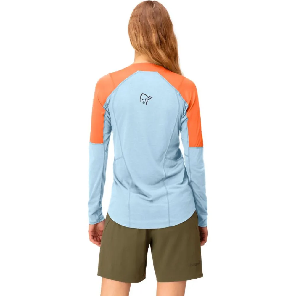 T-Shirt Trail|T-Shirt Randonnée<Norrona Tee-shirt de trail senja equaliser lightweight Long sleeve W's Flamingo