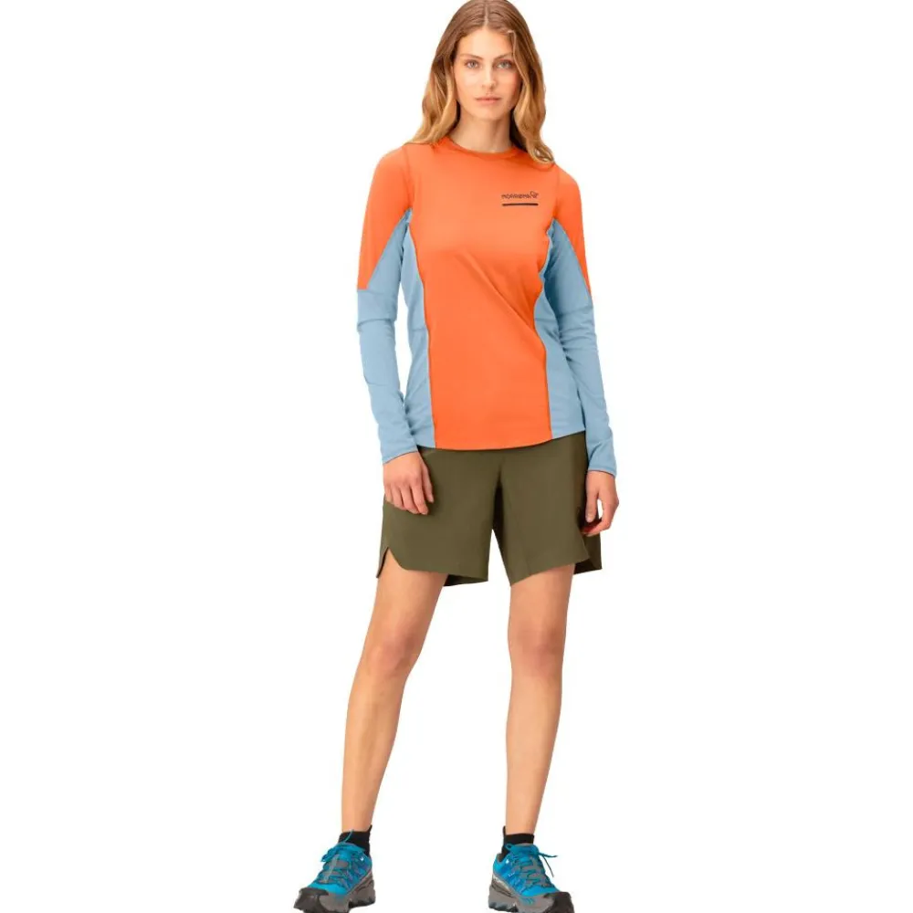 T-Shirt Trail|T-Shirt Randonnée<Norrona Tee-shirt de trail senja equaliser lightweight Long sleeve W's Flamingo