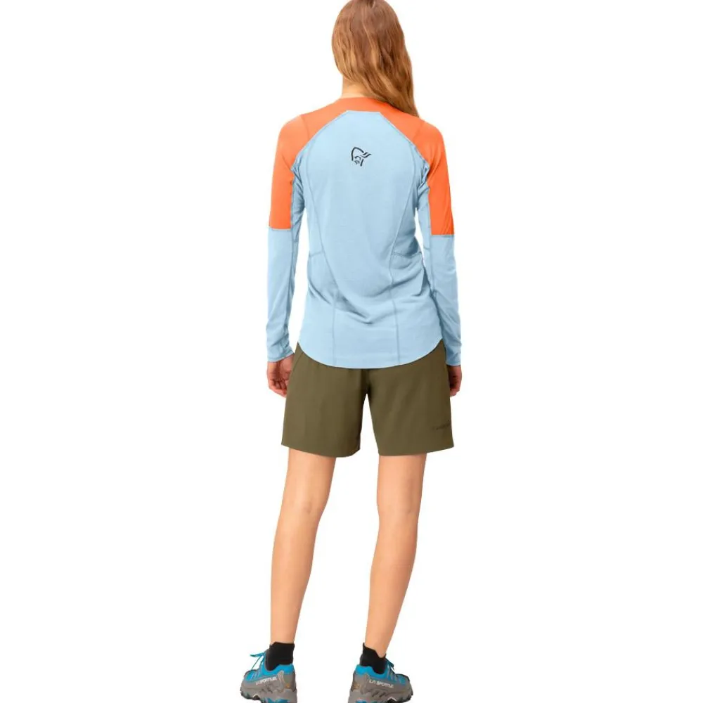 T-Shirt Trail|T-Shirt Randonnée<Norrona Tee-shirt de trail senja equaliser lightweight Long sleeve W's Flamingo