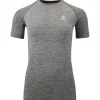 Best Tee-shirt de trail Essential Seamless T-Shirt Crew Neck SS Wmn Stone Grey Melange T-Shirt Trail|T-Shirt Randonnée