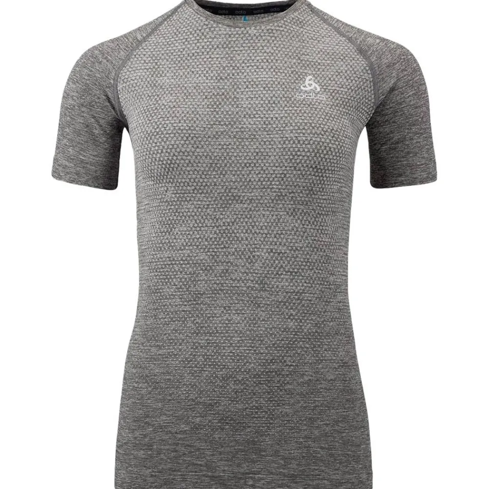 Best Tee-shirt de trail Essential Seamless T-Shirt Crew Neck SS Wmn Stone Grey Melange T-Shirt Trail|T-Shirt Randonnée