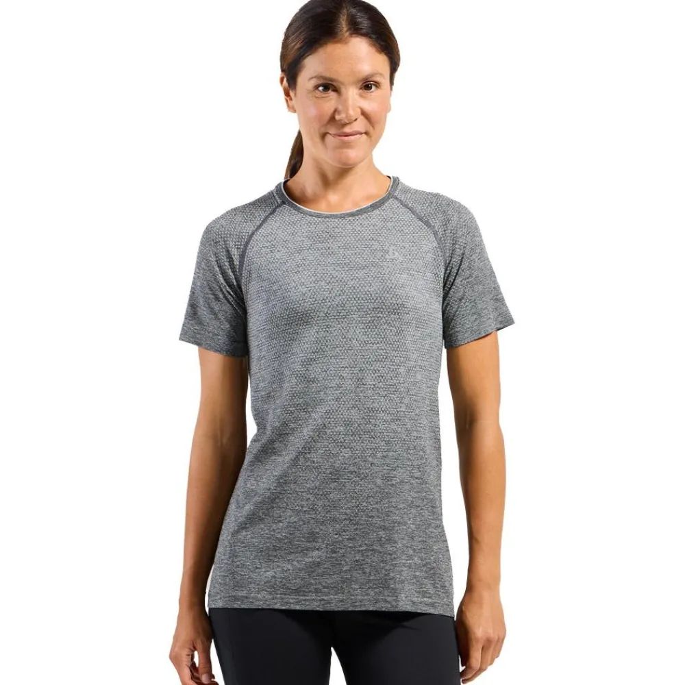 Best Tee-shirt de trail Essential Seamless T-Shirt Crew Neck SS Wmn Stone Grey Melange T-Shirt Trail|T-Shirt Randonnée