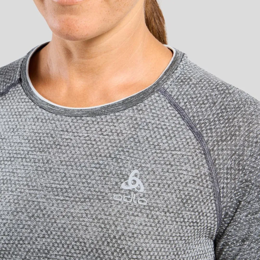 Best Tee-shirt de trail Essential Seamless T-Shirt Crew Neck SS Wmn Stone Grey Melange T-Shirt Trail|T-Shirt Randonnée