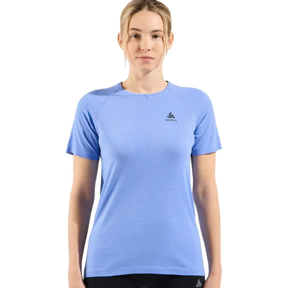 T-Shirt Trail|T-Shirt Randonnée<Odlo Tee-shirt de trail Essential Seamless T-Shirt Crew Neck SS Wmn Persian Jewel Melange