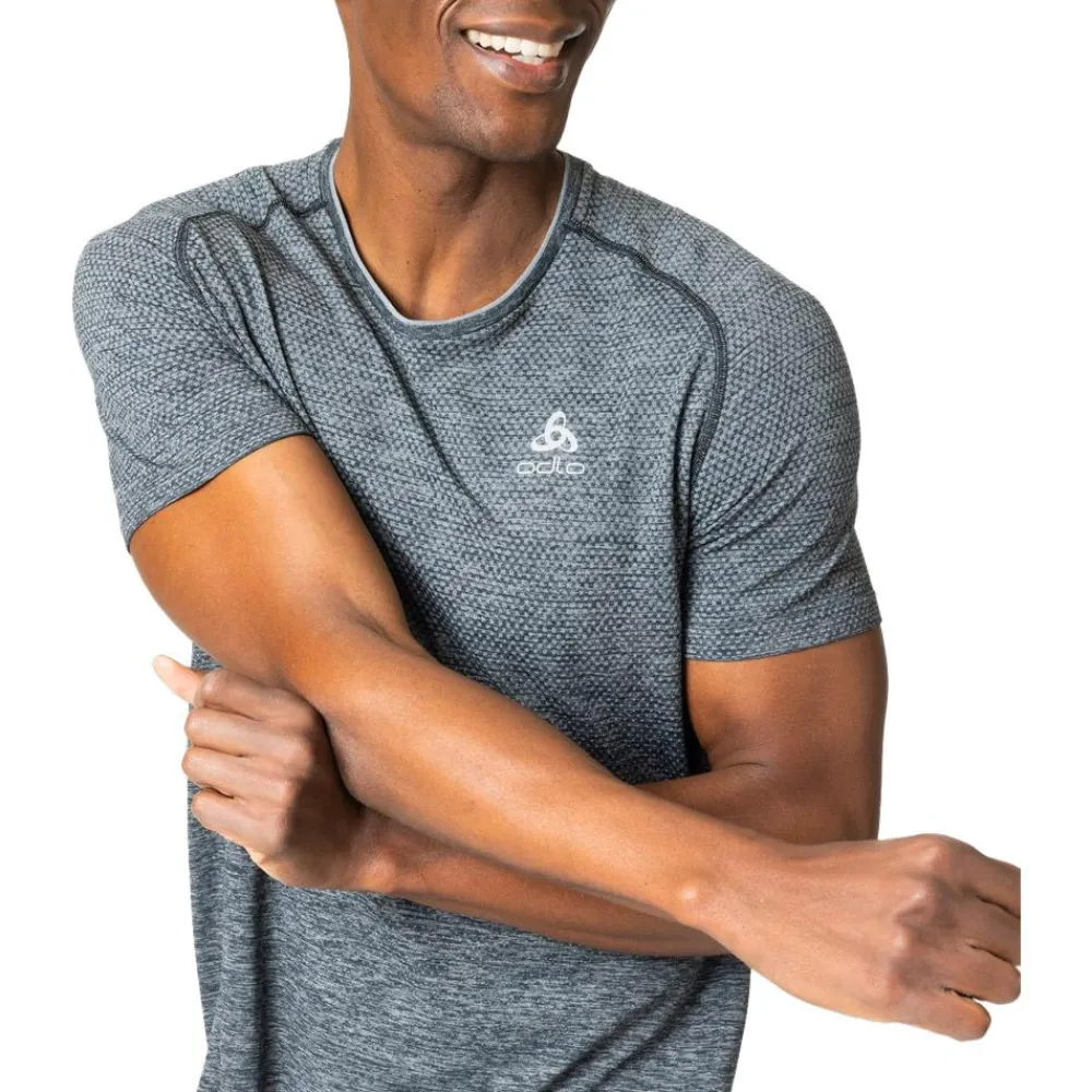 T-Shirt Trail|T-Shirt Randonnée<Odlo Tee-shirt de trail Essential Seamless T-Shirt Crew Neck SS Grey Melange