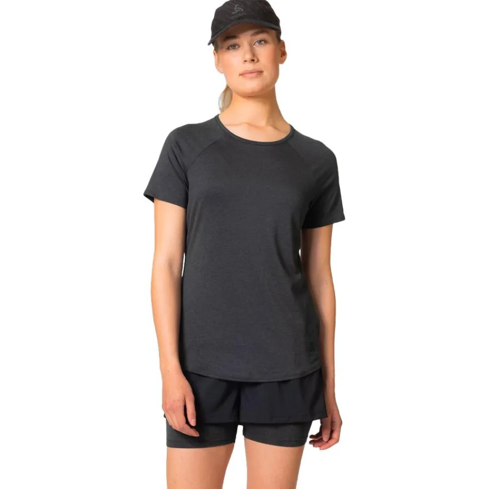 Discount Tee-shirt de trail Tee Shirt Crew Neck Essential Short Sleeve Black Melange T-Shirt Trail|Vêtements De Trail