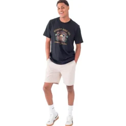 Discount Tee-shirt Poison And Palapas Slub Short Sleeve Black Tee Shirt