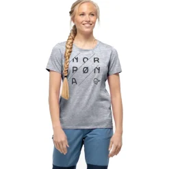 Sale Tee-shirt 29 Cotton Slant Logo W's Drizzle Melange/Caviar Tee Shirt