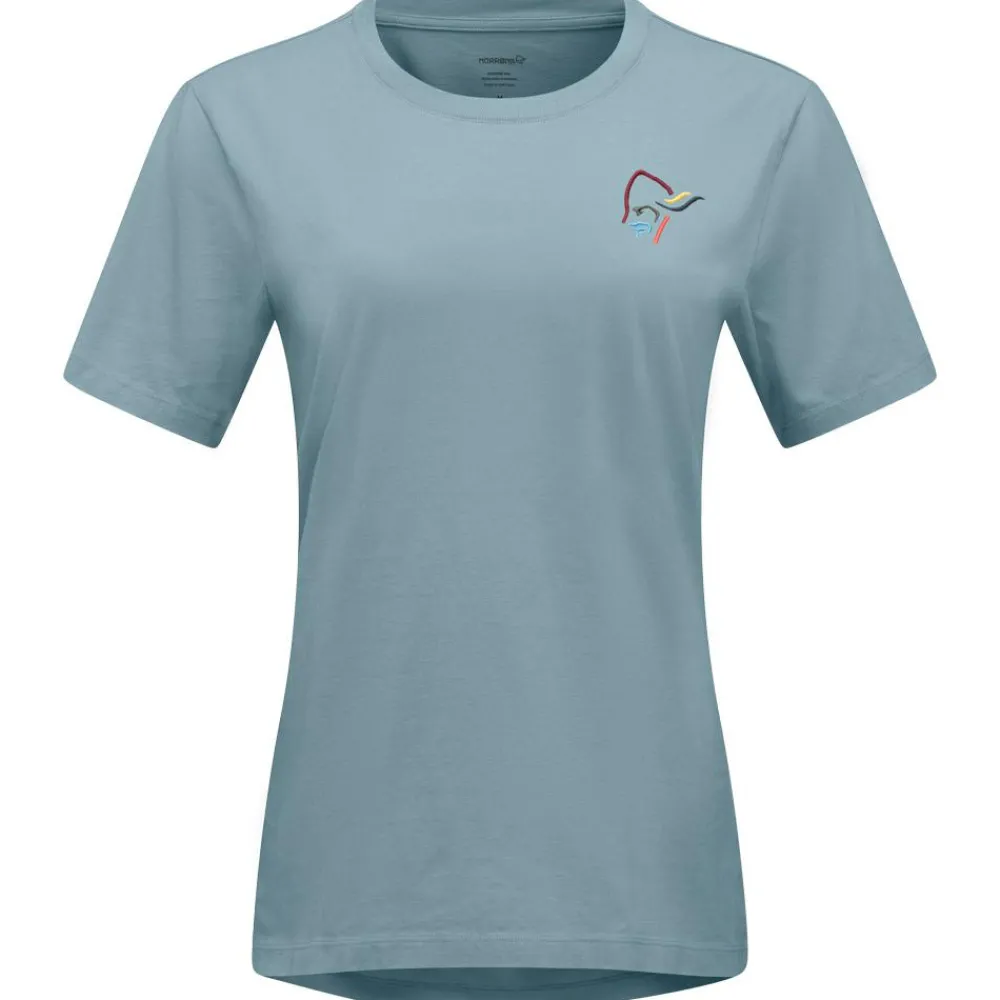Tee Shirt|T-Shirt Randonnée<Norrona Tee-shirt 29 Cotton Vikinghead Embroidery W's Tourmaline