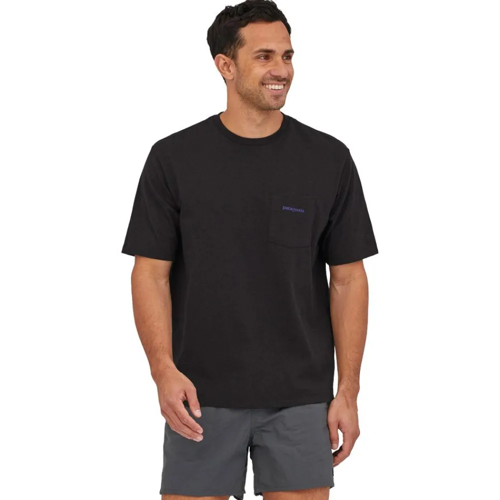 Tee Shirt<Patagonia Tee-shirt Boardshort Logo Pocket Responsibili-Tee Ink Black