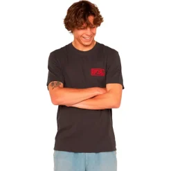 Tee Shirt<Rip Curl Tee-shirt Made For Short Sleeve Washed Black
