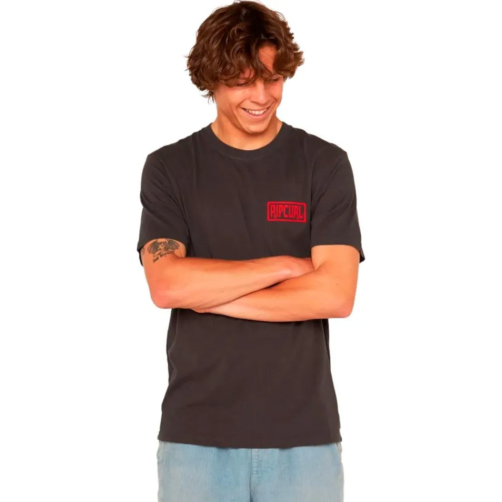 Tee Shirt<Rip Curl Tee-shirt Made For Short Sleeve Washed Black