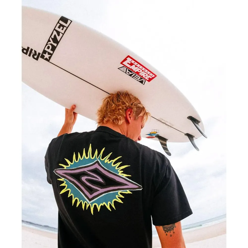 Tee Shirt<Rip Curl Tee-shirt Raw Burst Tee Shirt Black