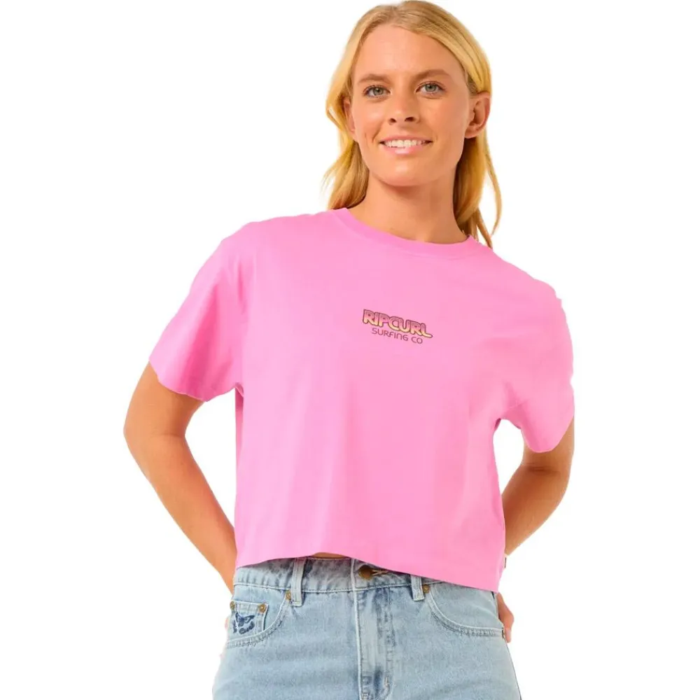 Tee Shirt<Rip Curl Tee-shirt Sun & Sea Crop Pink