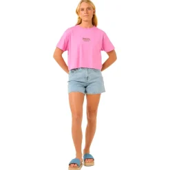 Tee Shirt<Rip Curl Tee-shirt Sun & Sea Crop Pink