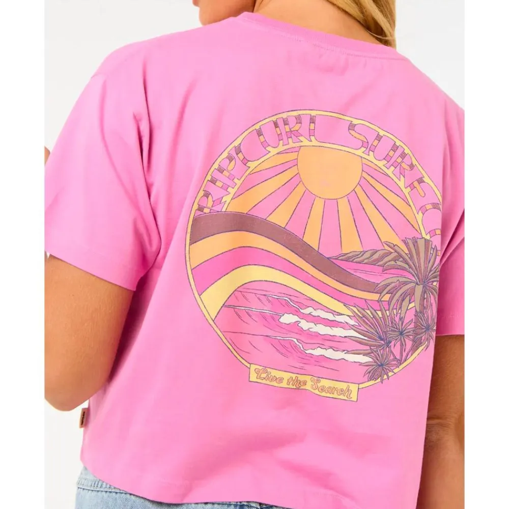 Tee Shirt<Rip Curl Tee-shirt Sun & Sea Crop Pink