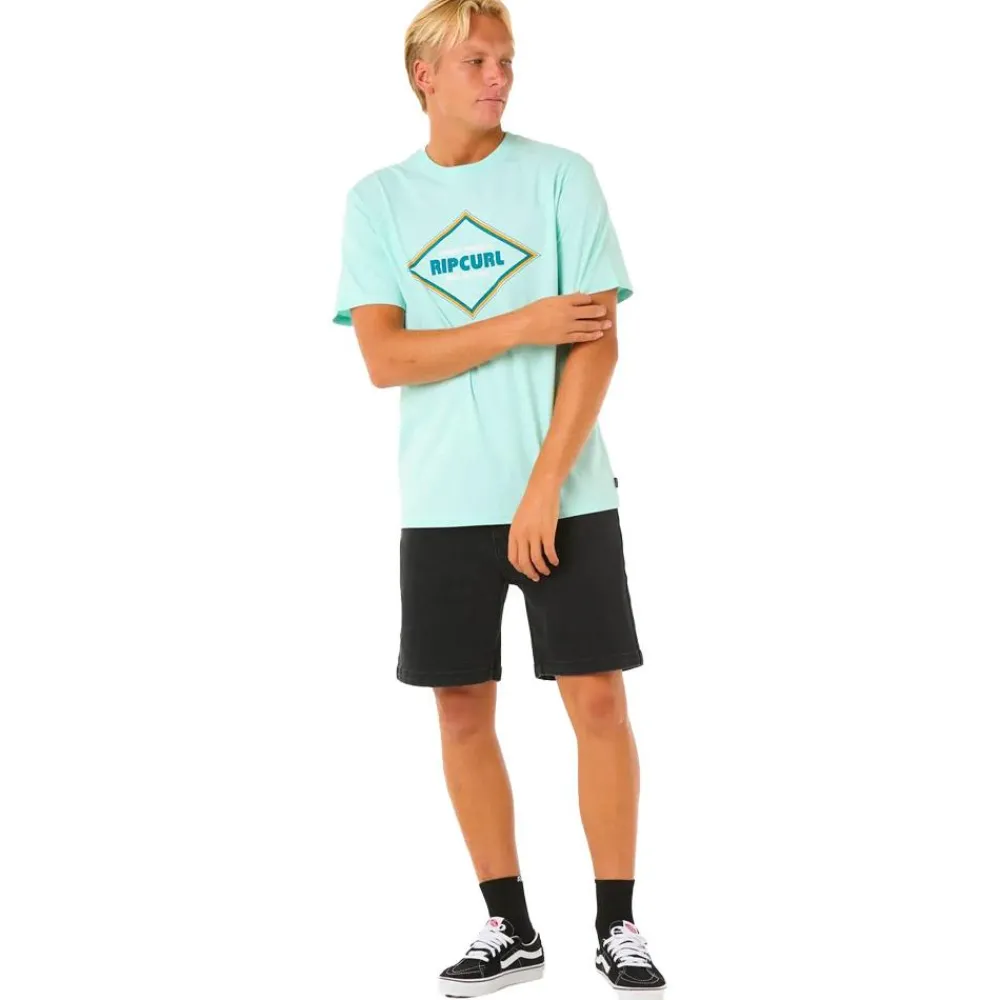 Tee Shirt<Rip Curl Tee-shirt Surf Revival Yo Mumma Light Aqua