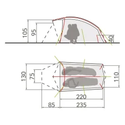 Discount Tente Taurus UL 2P Green Tente Tunnel|Tente 2 Places