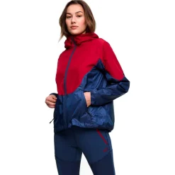 New Veste de rando Sanne Wind Jacket Red Veste Trail|Veste Randonnée