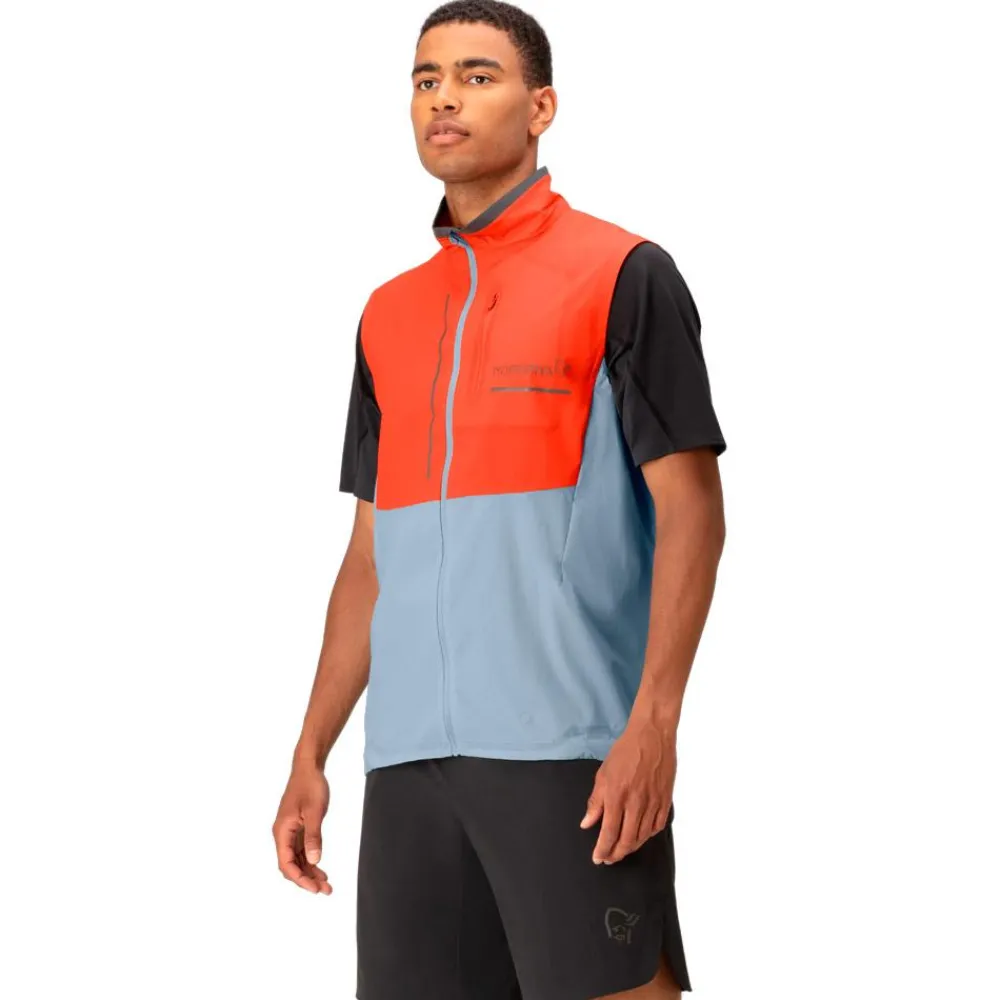 Veste Trail|Vêtements De Trail<Norrona Veste de trail senja aero90 Vest M's Arednalin - Blue Fog