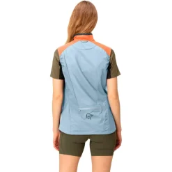 Veste Trail|Veste Randonnée<Norrona Veste de trail senja aero90 Vest W's Flamingo - Blue Fog