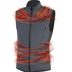 New Veste Heat Vest 2.0 Men + 2 Heat Pads Black Grey Melange Sweat - Pull - Poncho